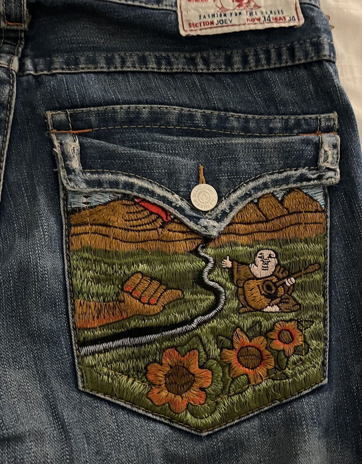 True Religion Vintage „Joey“ Flared Denim Size US 34 / EU 50 - 3 Thumbnail