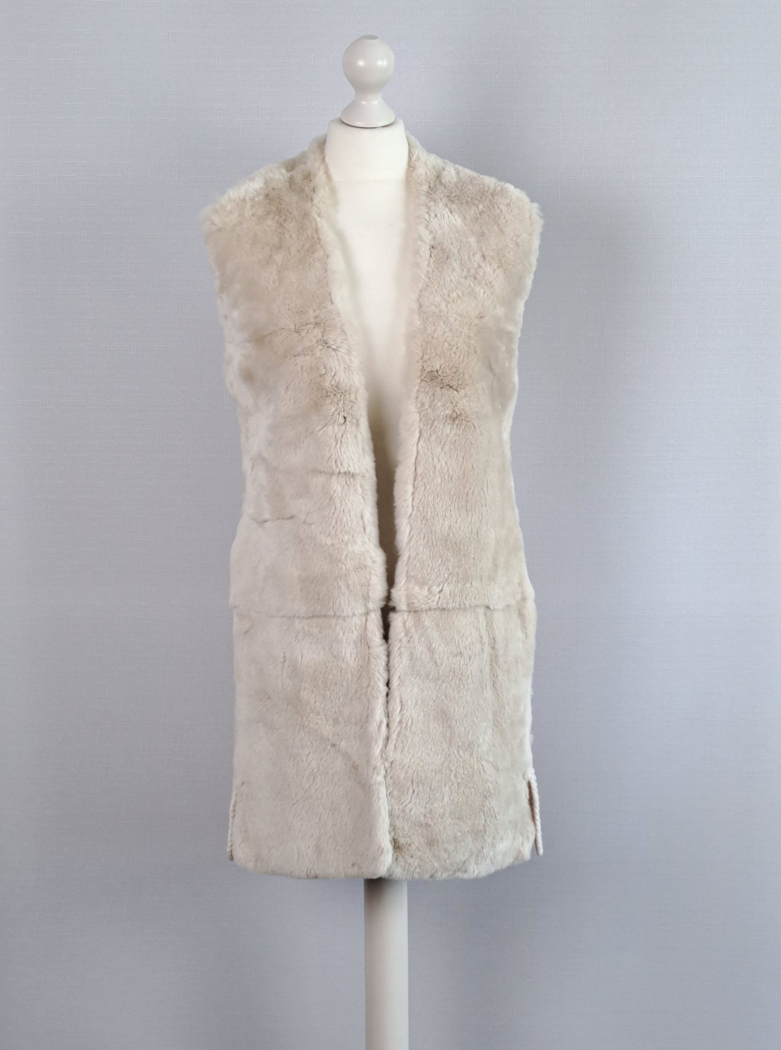Peserico PESERICO real rabbit fur & knit-back vest. Size 46IT Size L / US 10 / IT 46 - 6 Thumbnail