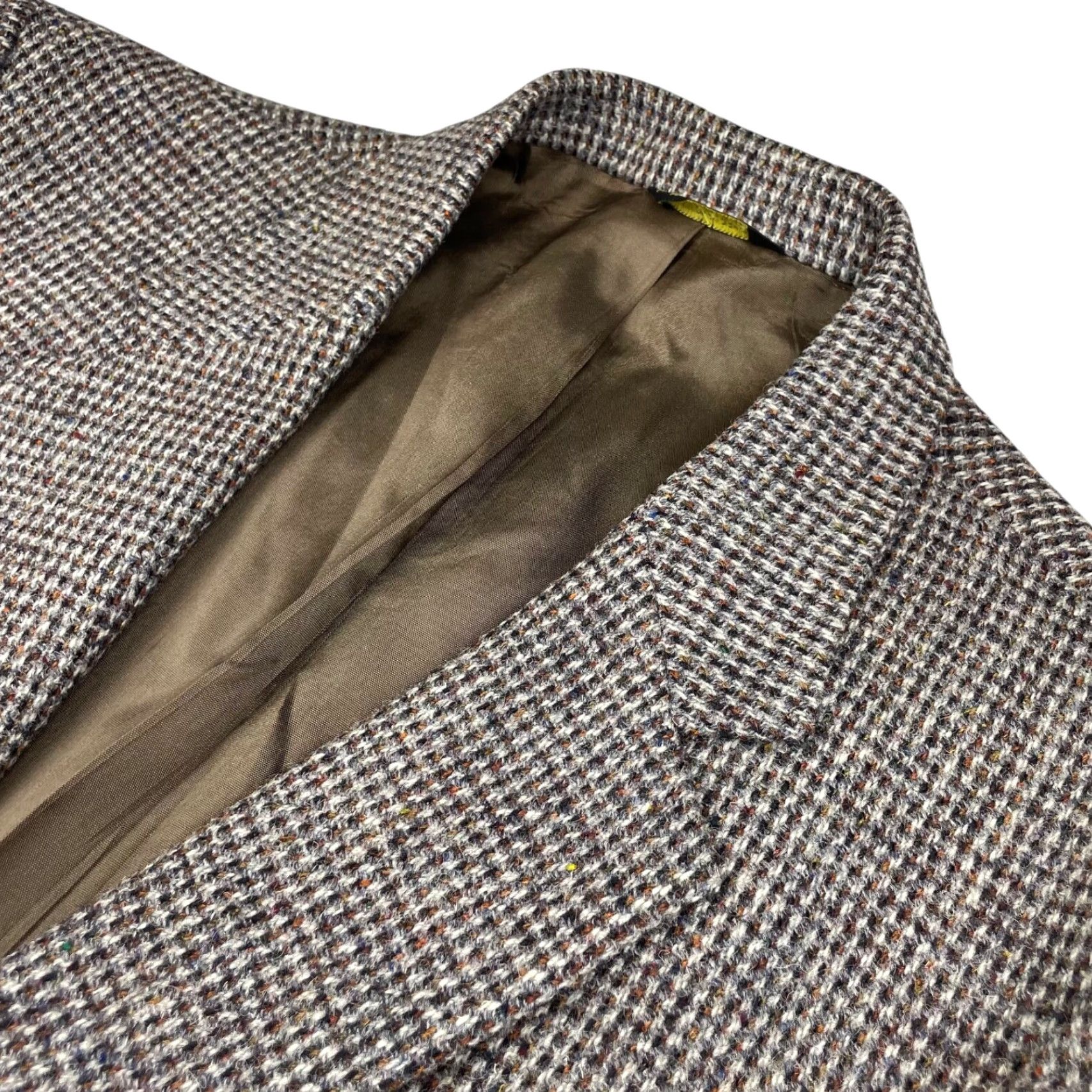 Harris Tweed VINTAGE Harris Tweed Men's Blazer Wool 44R Gray Brown 2-Button Leather USA Mens Size 44R - 2 Thumbnail