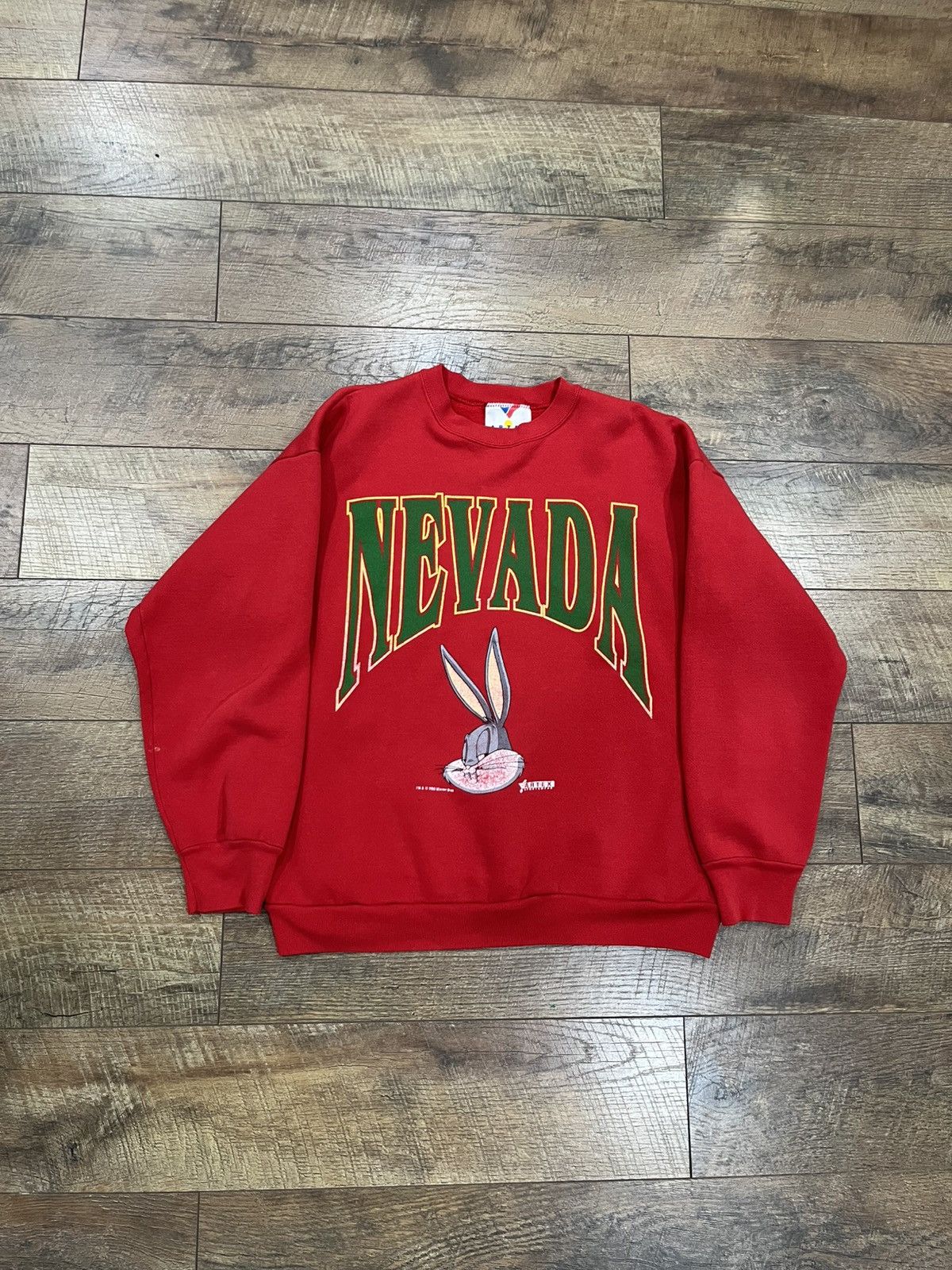 Vintage × Warner Bros 1993 Vintage Bugs Bunny Looney Tunes Crewneck Sweater Red L Size US L / EU 52-54 / 3 - 1 Thumbnail