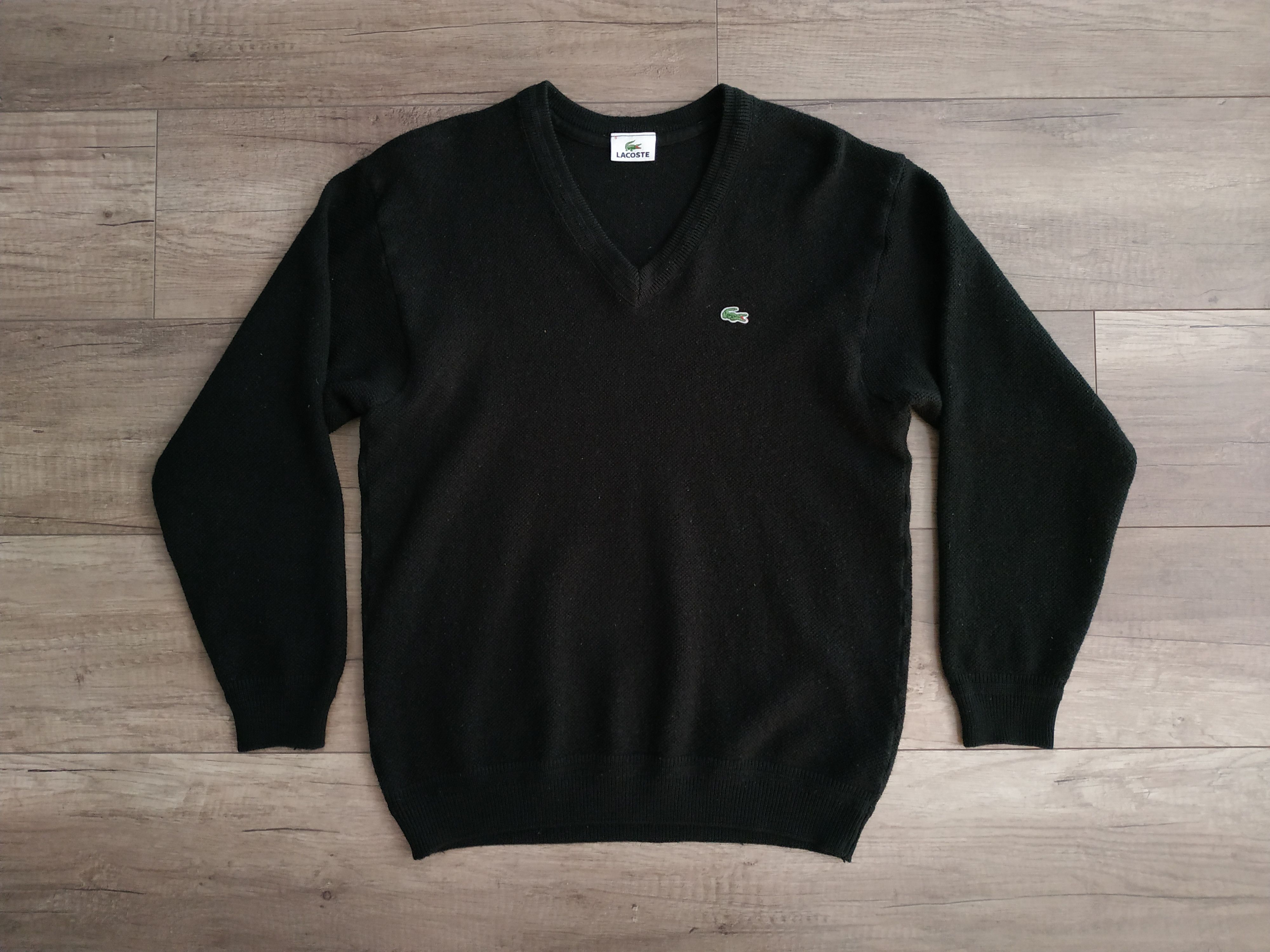 Lacoste × Vintage LACOSTE Men's Vintage Wool V-Neck Sweater, s. MEDIUM (6) Size US M / EU 48-50 / 2 - 1 Thumbnail