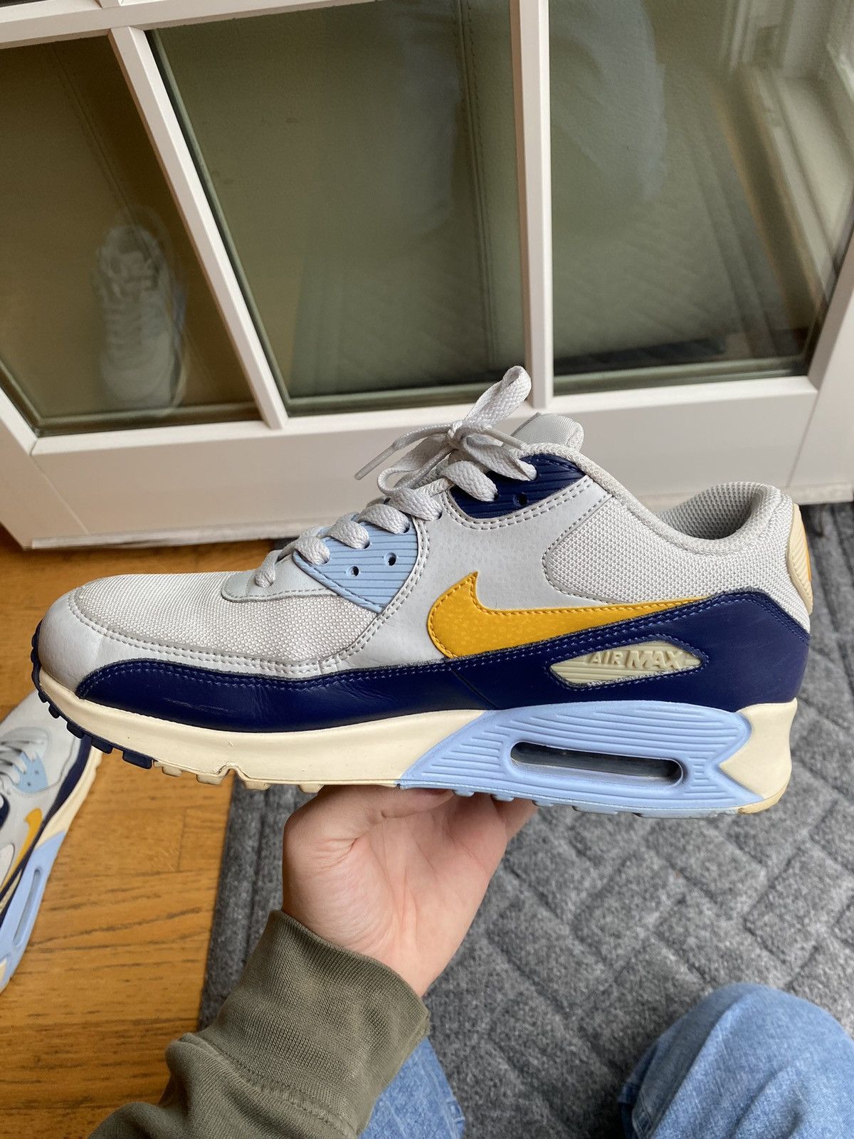 Nike Nike Air Max 90 Pure Platinum Blue Void Size US 9.5 / EU 42-43 - 5 Thumbnail