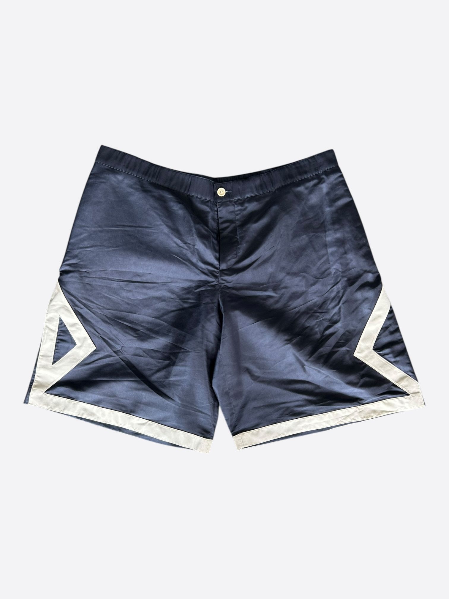 Dior Dior Jordan Navy & White CD Logo Silk Basketball Shorts Size US 40 / EU 56 - 1 Thumbnail
