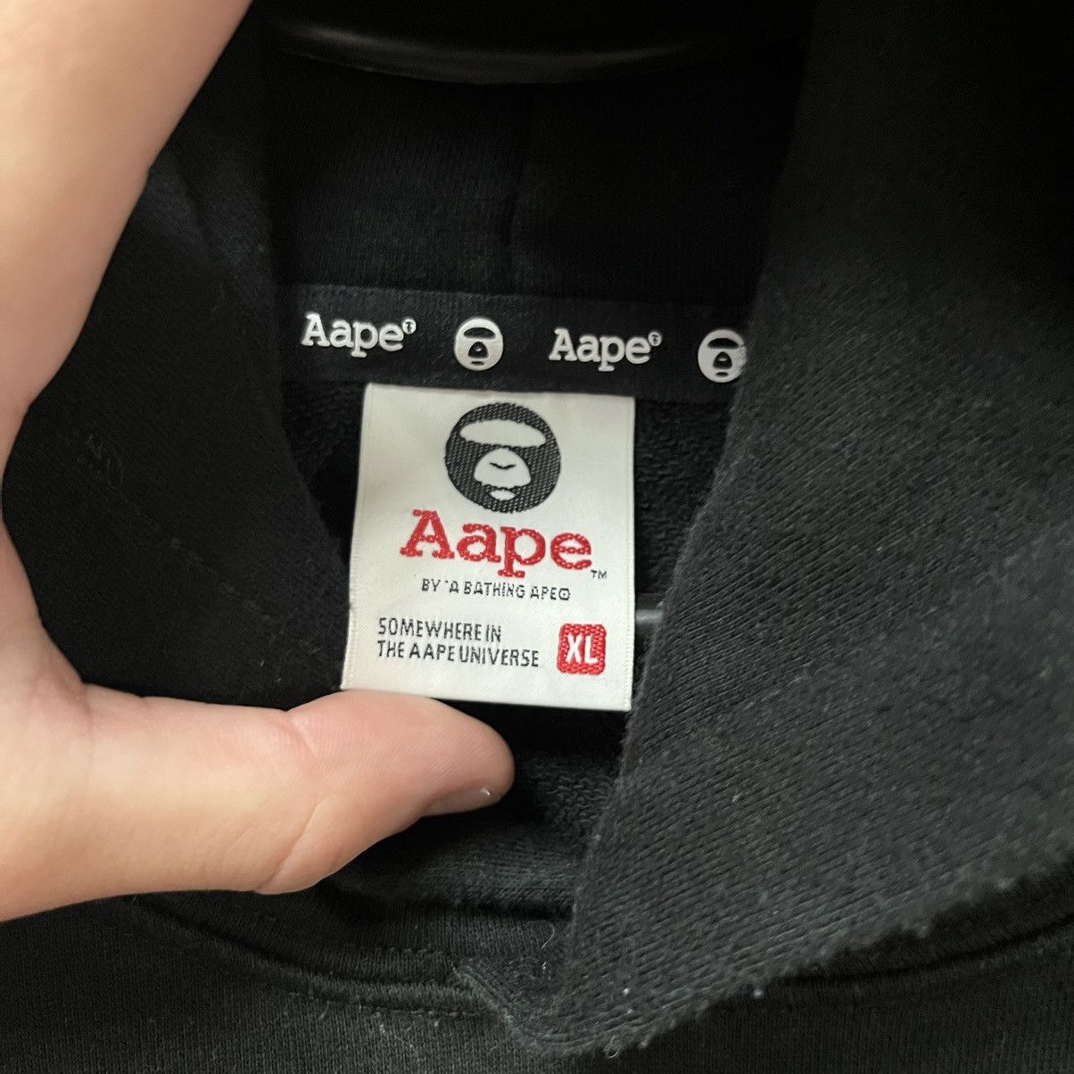 Aape Black Hoodie Aape by a Bathing Ape Face Hoodie Bape Size US XL / EU 56 / 4 - 8 Thumbnail