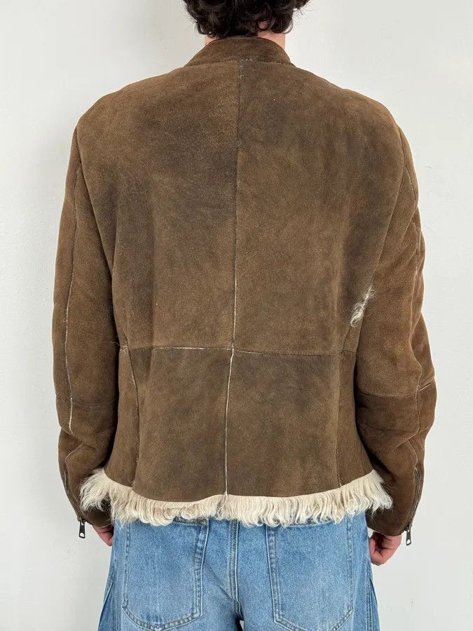 Emporio Armani AW2003 Emporio Armani Brown Beige Shearling Fur-Lined Leather Jacket Size US L / EU 52-54 / 3 - 3 Thumbnail