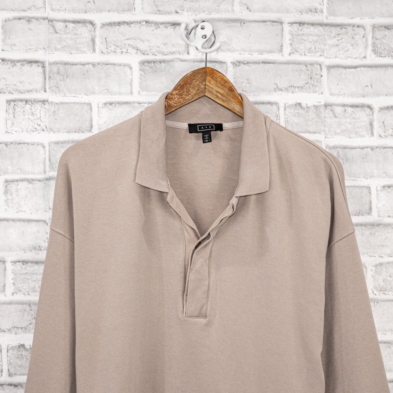 Other AYR The PhD Long Sleeve Collared Pullover Sweater in Beige Size US XL / EU 56 / 4 - 3 Thumbnail
