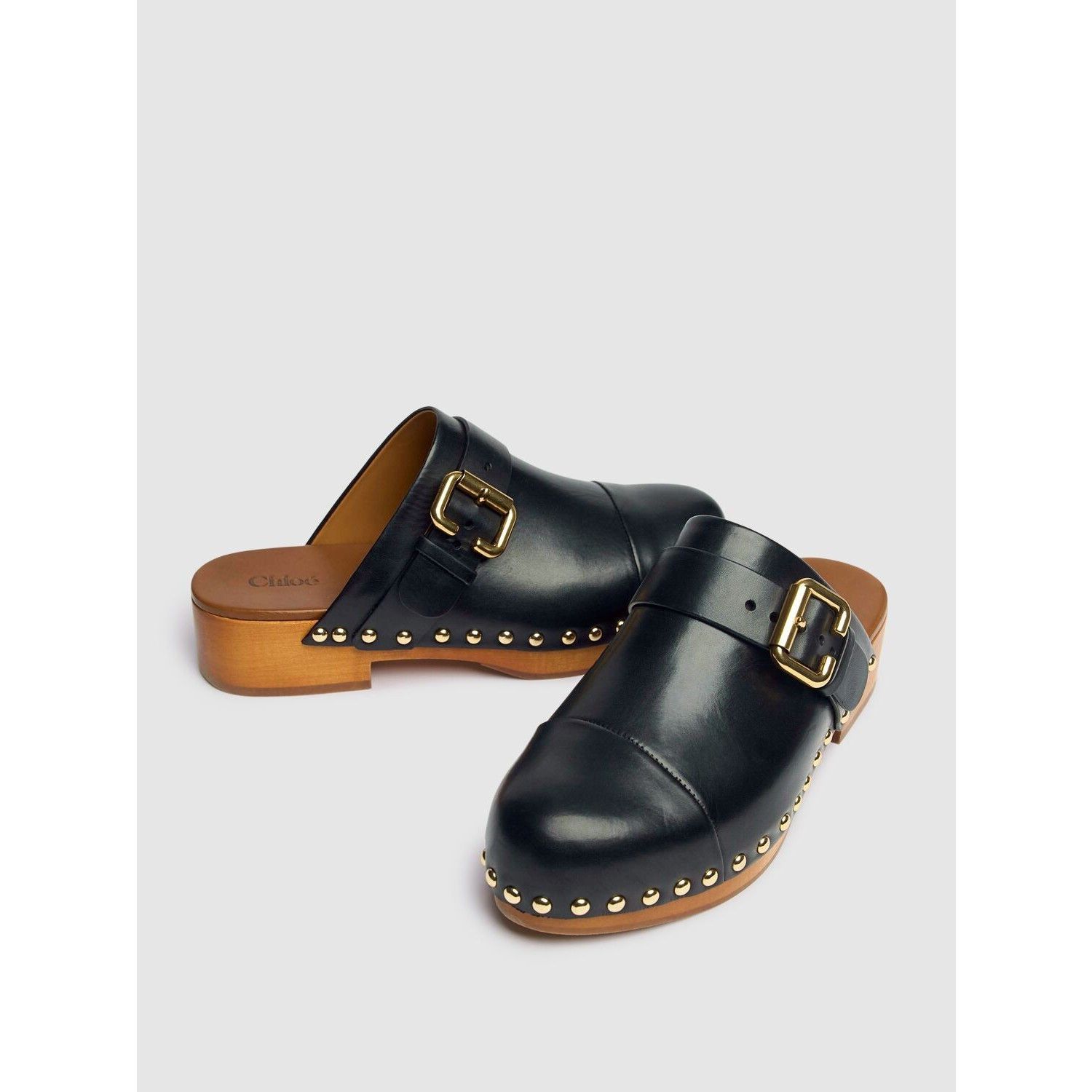 Chloe Chloe Jeannette Black Leather Clogs Flats New & Authentic (E Size US 9 / IT 39 - 2 Thumbnail
