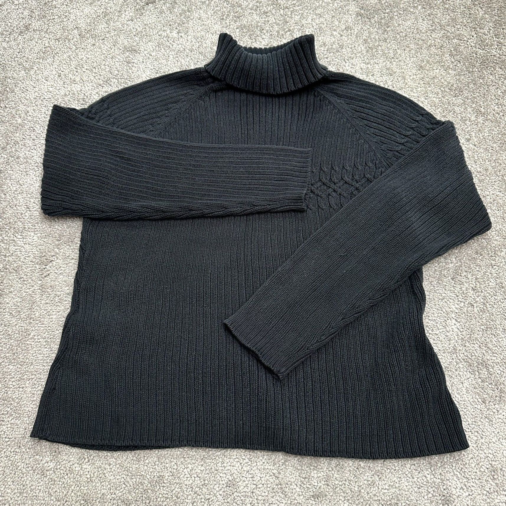 Vintage Sonoma Womens Sweater Large Black Knit Turtleneck Pullover Acrylic Cotton Classic Designer Size L / US 10 / IT 46 - 2 Thumbnail