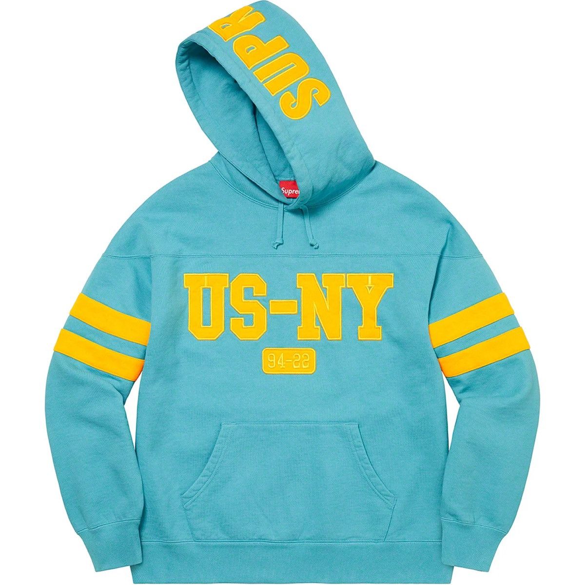 image of Supreme Us-Ny Hooded Sweatshirt in Light Aqua, Men's (Size XL)