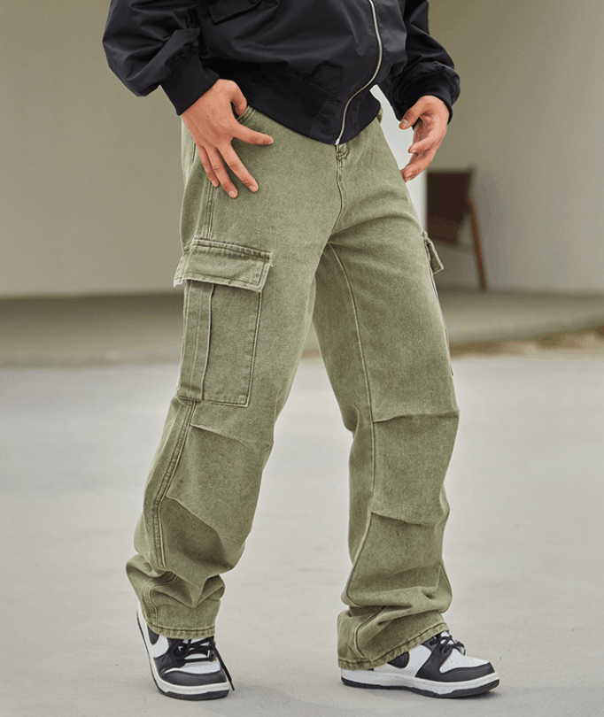 Japanese Brand × Jean Trendy retro loose casual cargo trousers Size US 32 / EU 48 - 2 Thumbnail