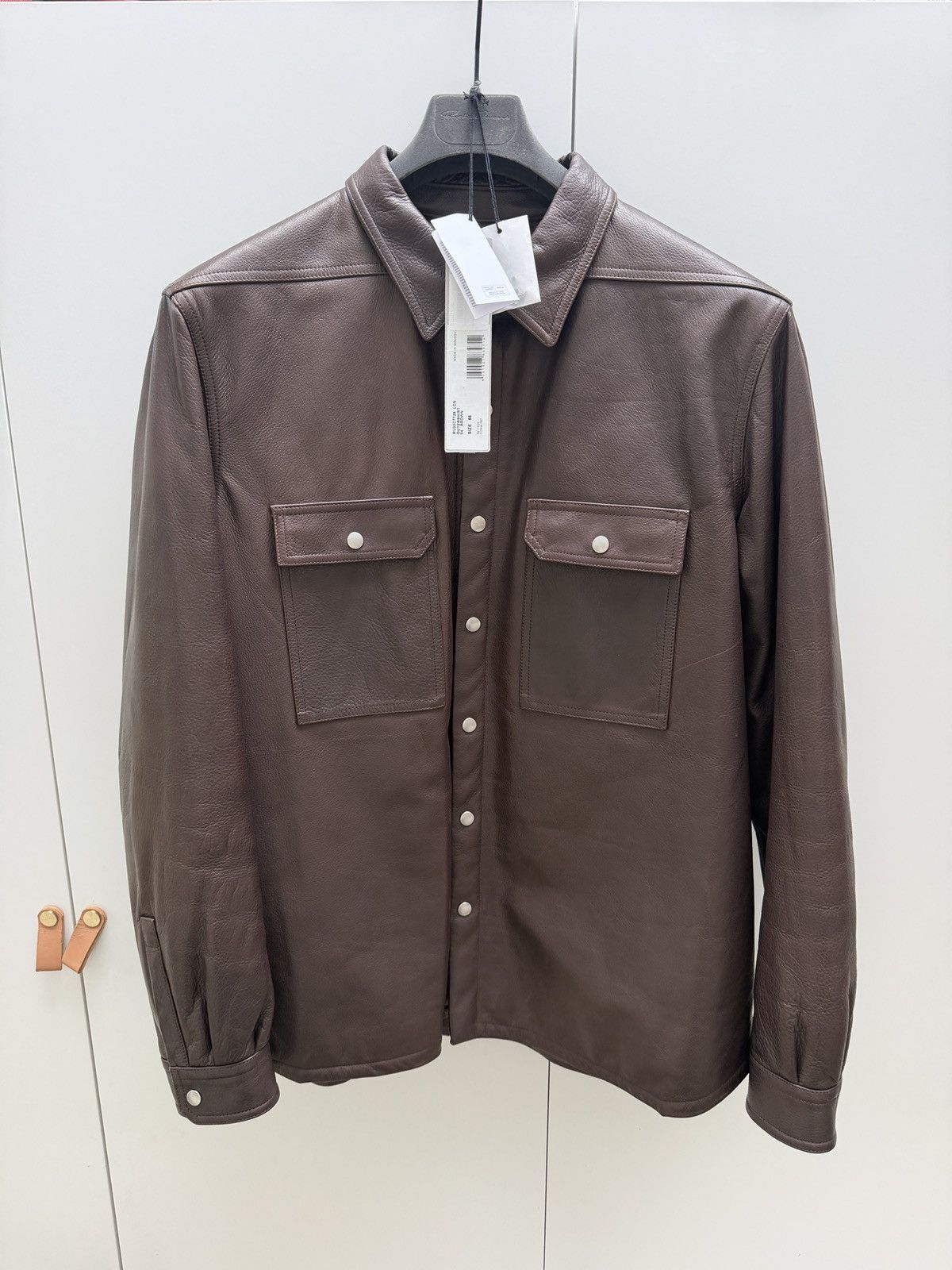 Rick Owens PADDED CALF LEATHER OUTERSHIRT Size US XL / EU 56 / 4 - 4 Thumbnail