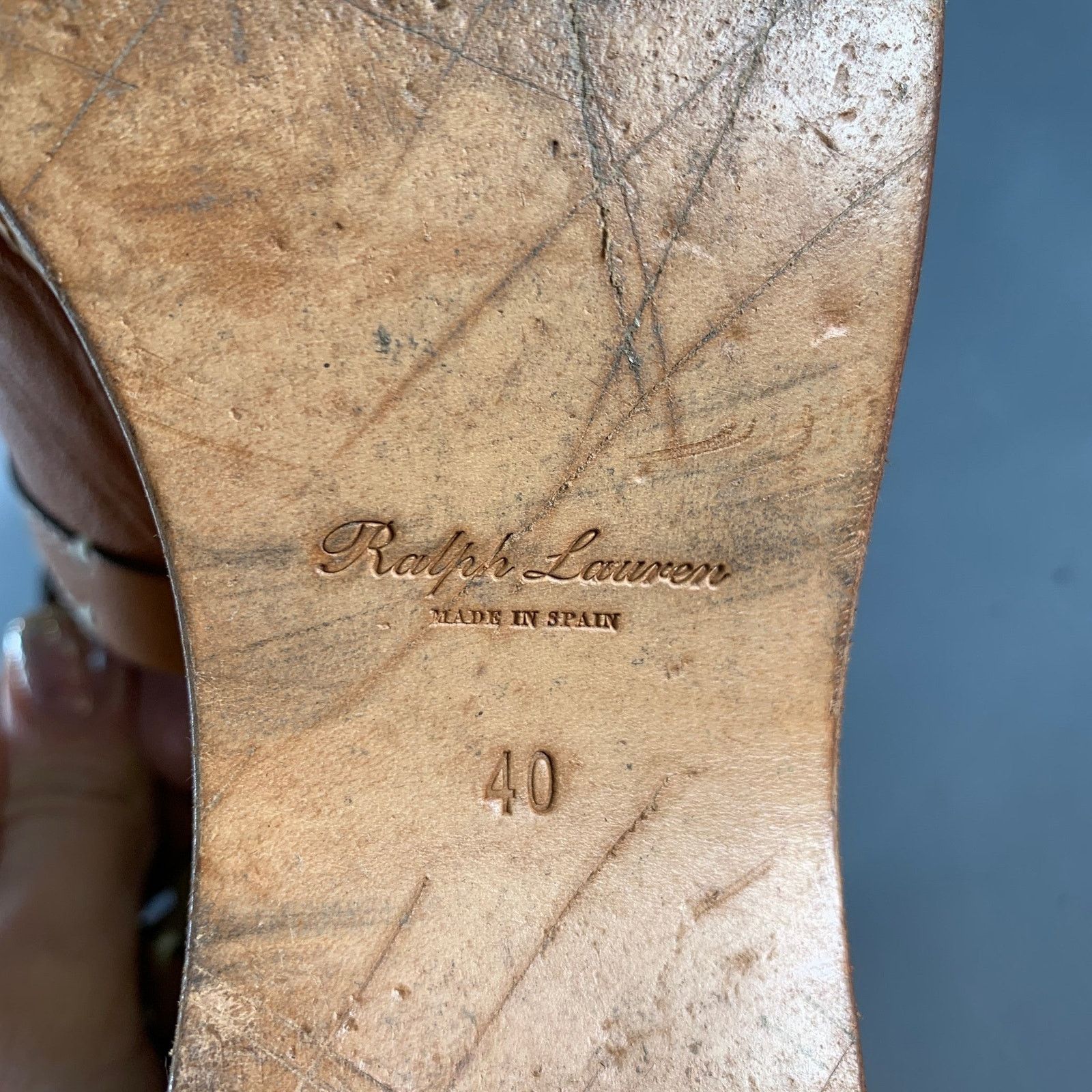 Ralph Lauren RALPH LAUREN Size 10 Tan Natural Leather Platform Sandals Size US 10 / IT 40 - 7 Thumbnail