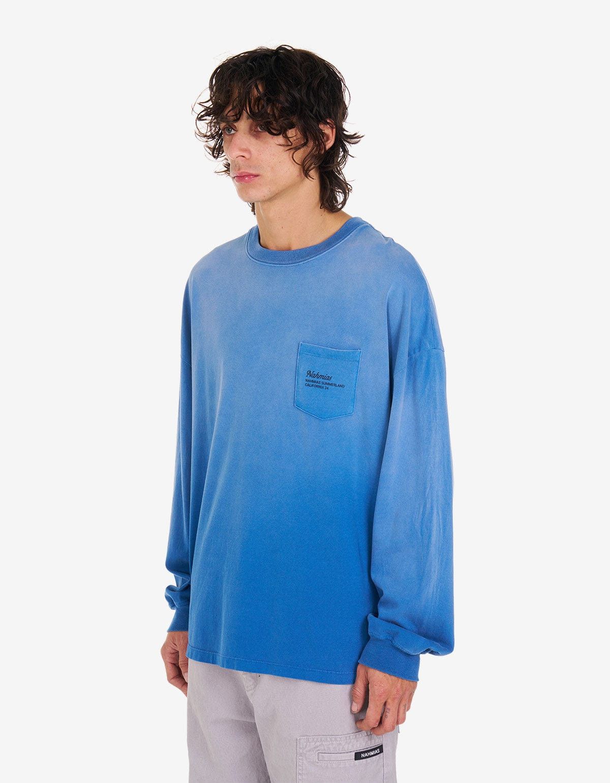 Nahmias Nahmias Blue Postal L/S Pocket T-Shirt Size US M / EU 48-50 / 2 - 2 Thumbnail