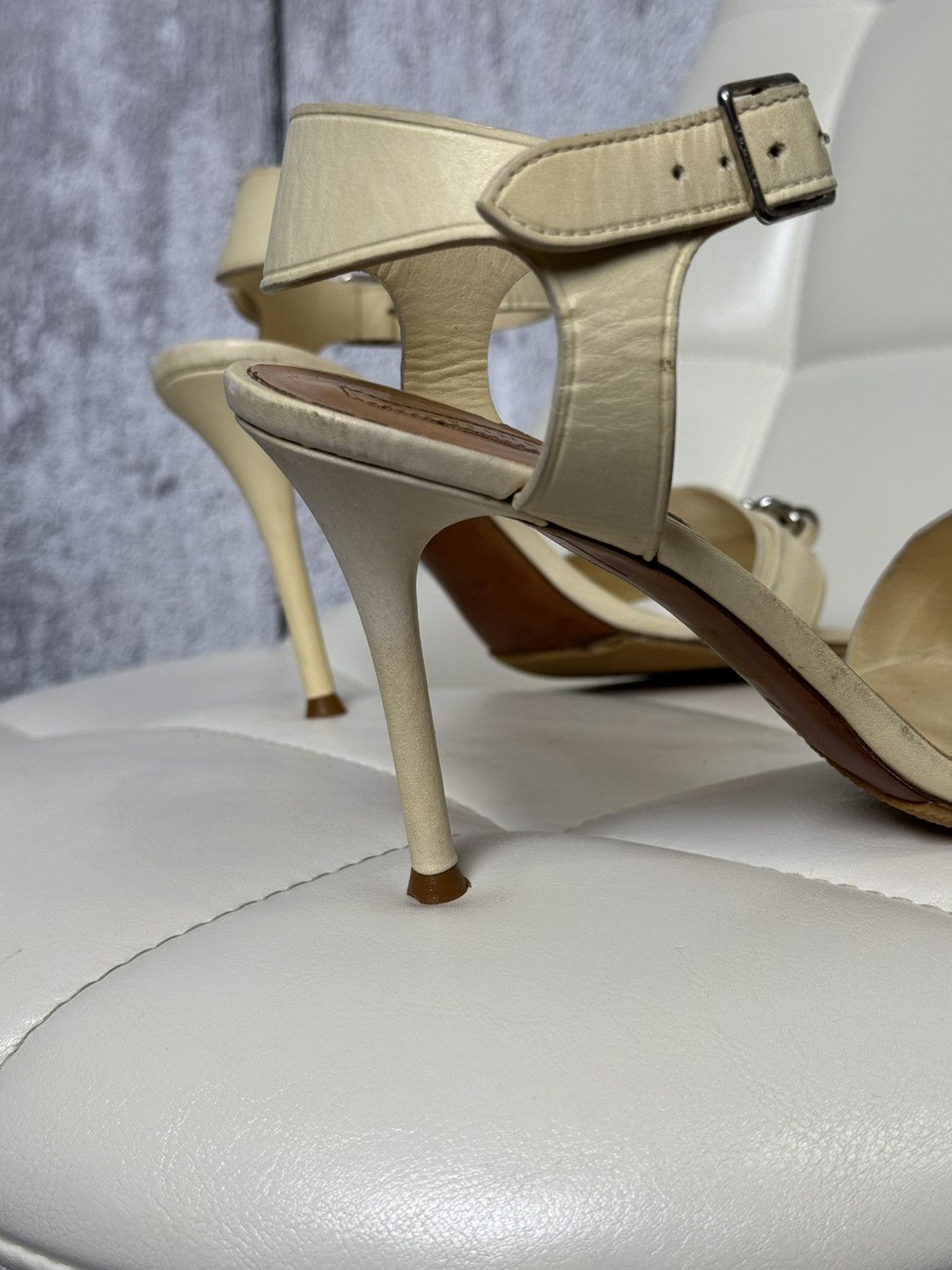 Celine Celine Leather Chain Sandals Stiletto Heels Ankle Strap Size US 7.5 / IT 37.5 - 13 Thumbnail