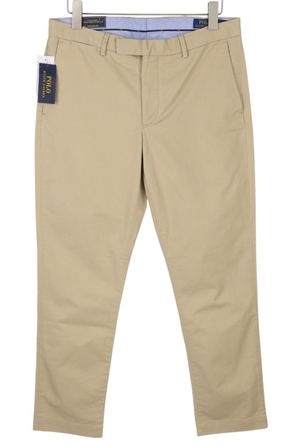 Ralph Lauren W33/L32 Beige Chino Stretch Straight Fit Zip Trousers 87041 Size US 33 - 1 Thumbnail