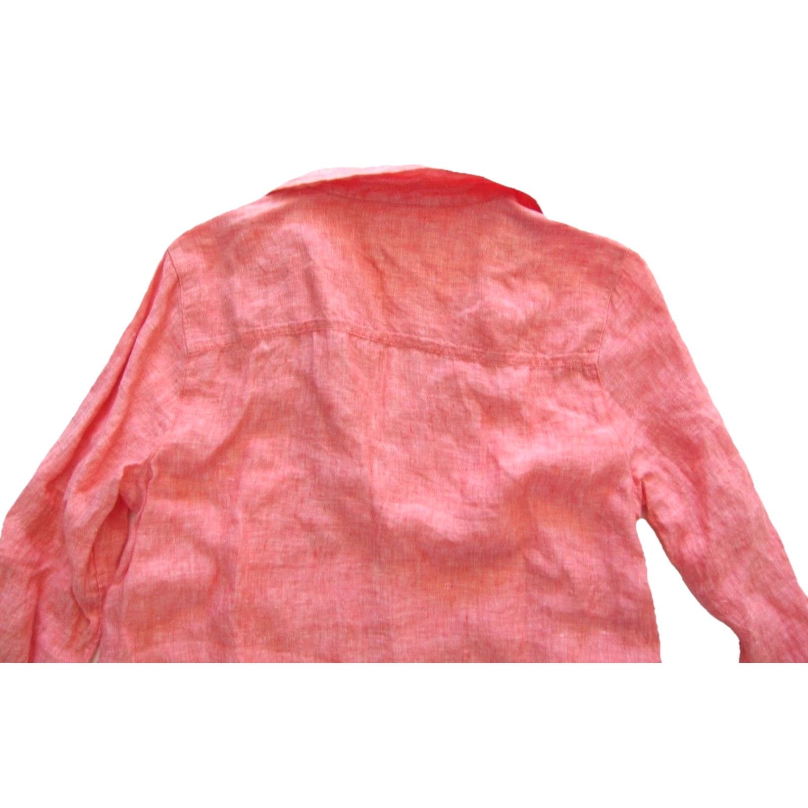 Pinko Sigrid Olsen 100% Linen Pink Collared 3/4 Sleeve Tunic Peasant Blouse Small Size S / US 4 / IT 40 - 7 Thumbnail