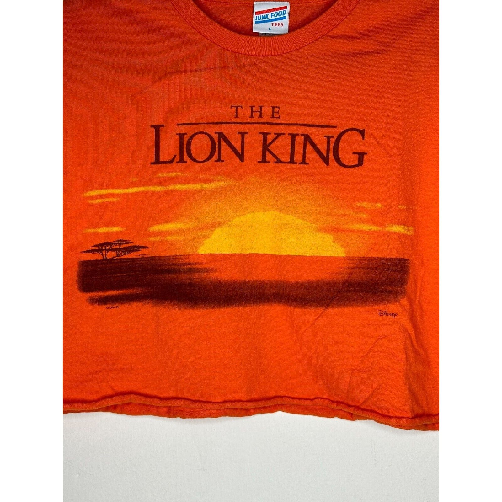 Other Junkfood Tees Orange Lion King Graphic Raw Hem Crop Tee Size US L / EU 52-54 / 3 - 3 Thumbnail