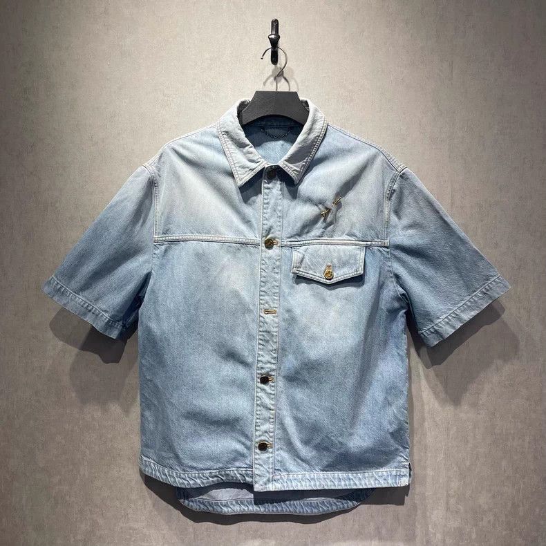 Louis Vuitton LOUIS VUITTON Denim short sleeve shirt Size US XL / EU 56 / 4 - 1 Thumbnail