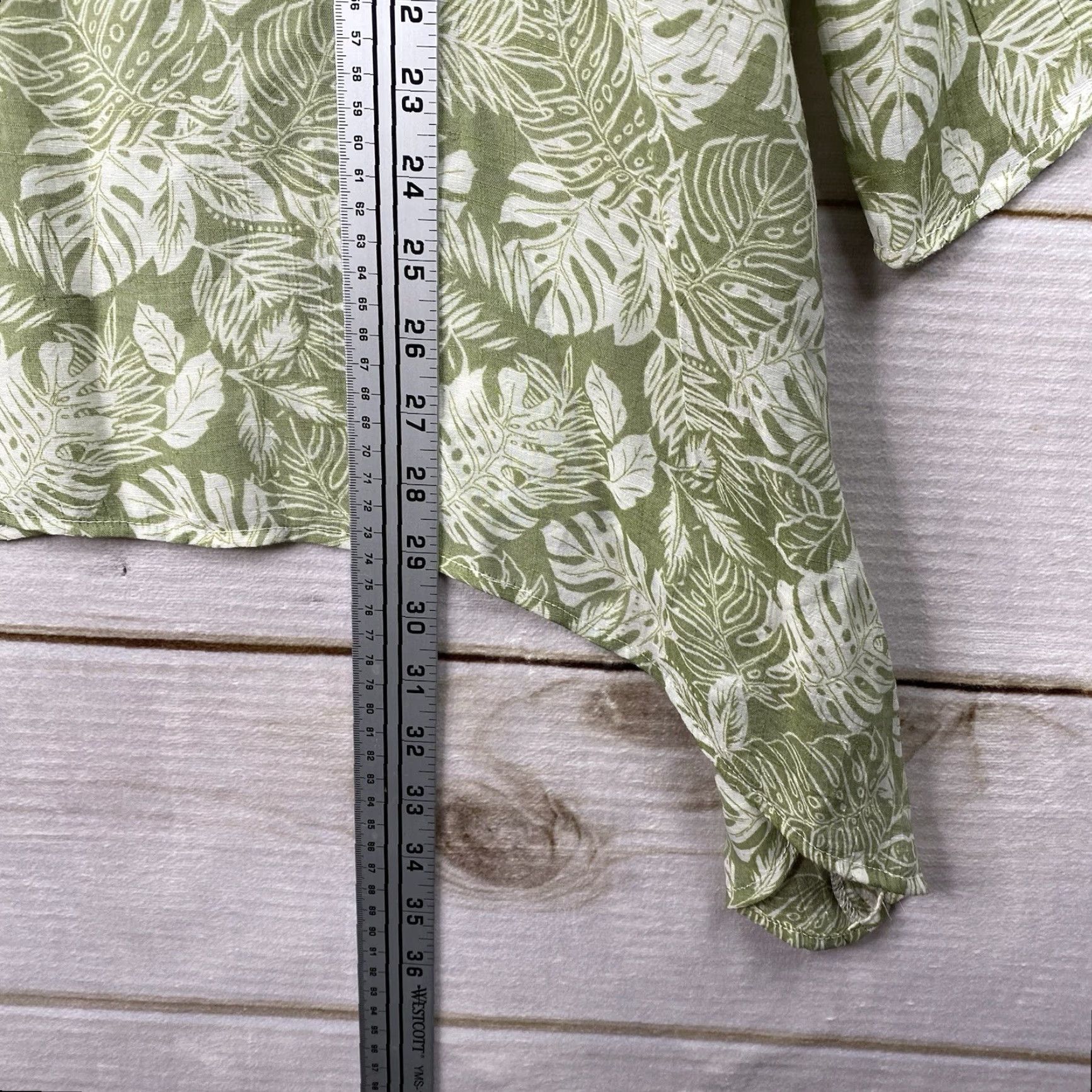 Vintage Sabrina Lauren Top Womens XL Green Floral Tropical Lightweight Crochet V Neck Size XL / US 12-14 / IT 48-50 - 7 Thumbnail