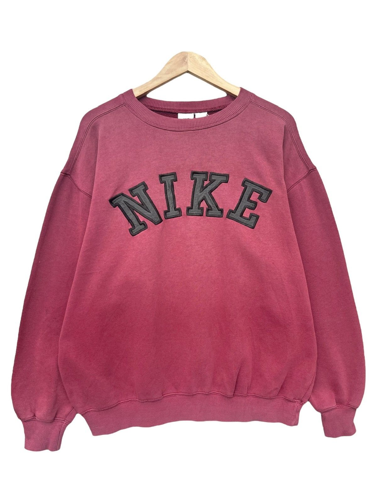 Vintage 90s Nike Baggy Boxy Distress Red Sunfaded Sweatshirt