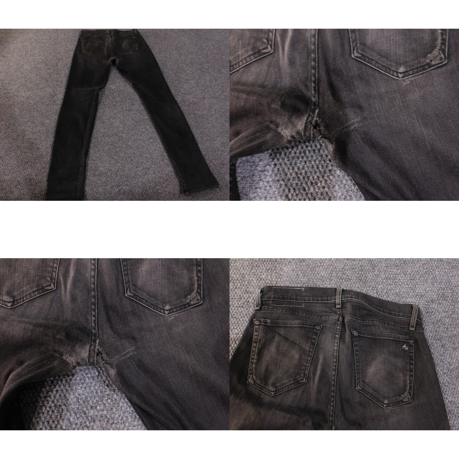 Rag & Bone rag & bone Jeans Mens 33 Black Skinny Distressed Ripped Knees M124XK302RWH Jeans Mens 33 Black Distressed Skinny Rock Wholes 34 Inseam Size US 33 - 8 Thumbnail