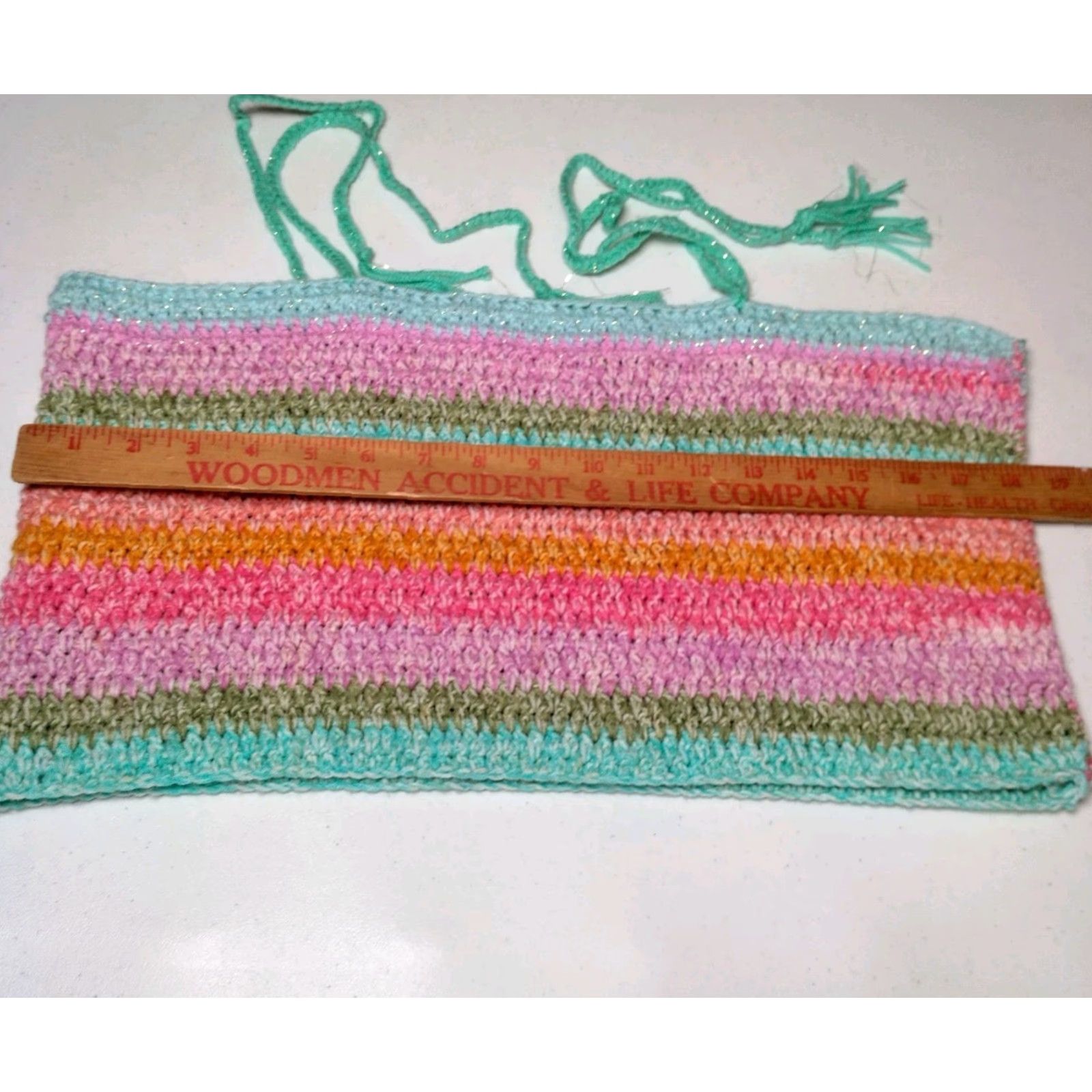 Vintage VINTAGE Handmade Crochet Tube Top Women L/XL Pastel Rainbow Metallic Threads Beach Festival Summer Boho Casual Size L / US 10 / IT 46 - 4 Thumbnail