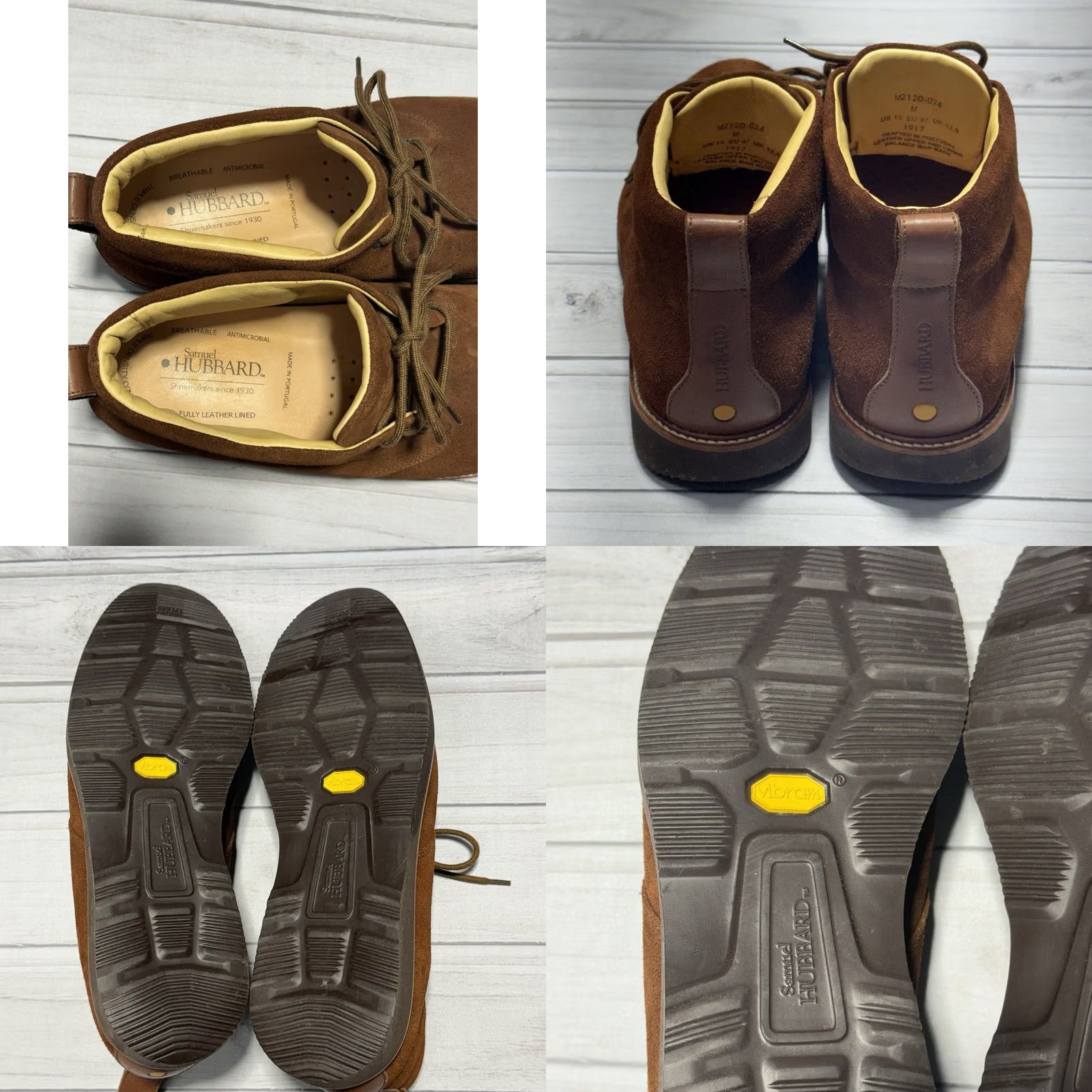 Vibram Samuel Hubbard Chukka Boots Mens 13 Brown Suede Leather Lined Vibram Soles Shoes M Boot Size US 13 / EU 46 - 8 Thumbnail