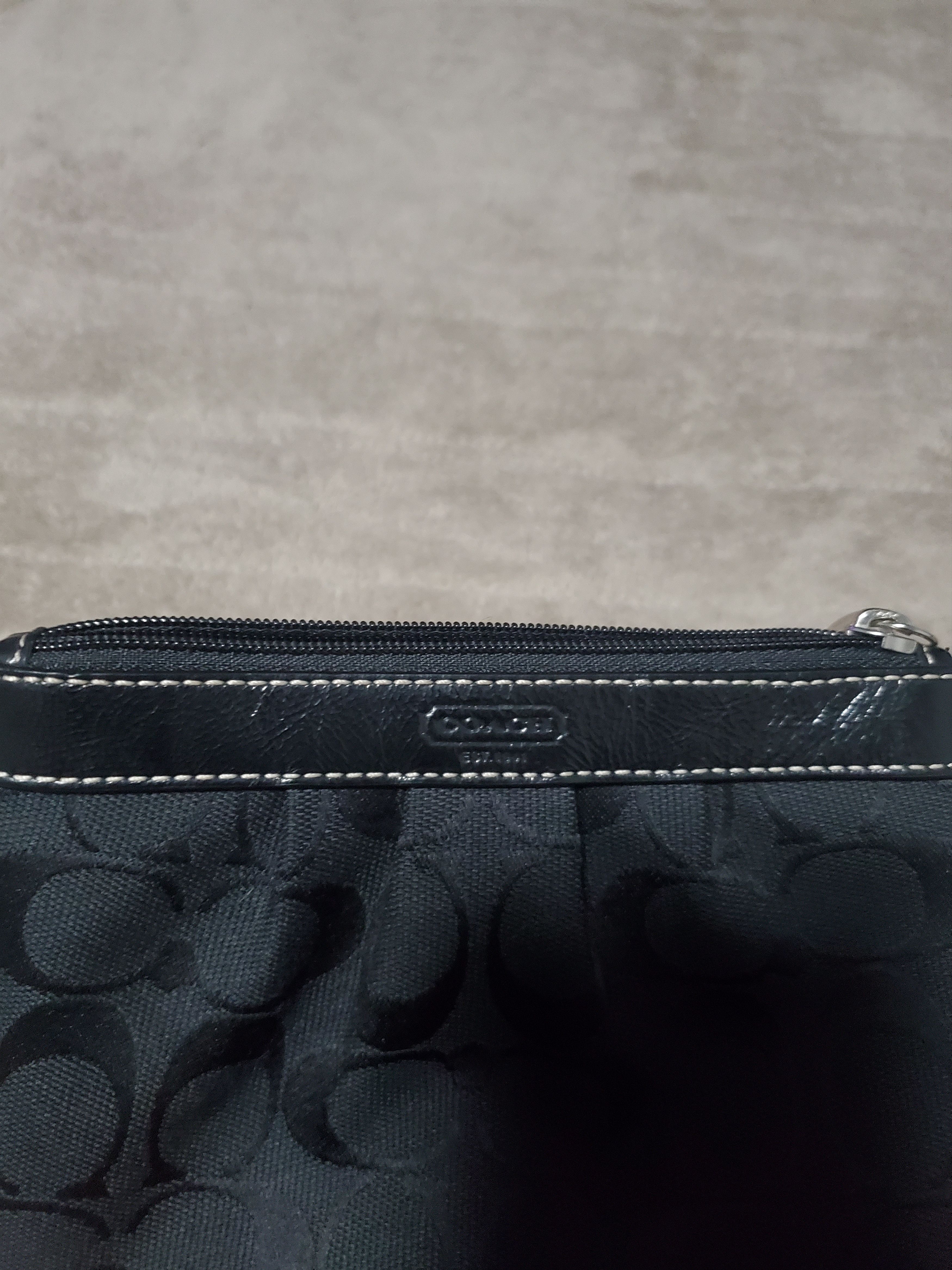 Coach Coach Black Signature Jacquard Wristlet Leather Size ONE SIZE - 3 Thumbnail