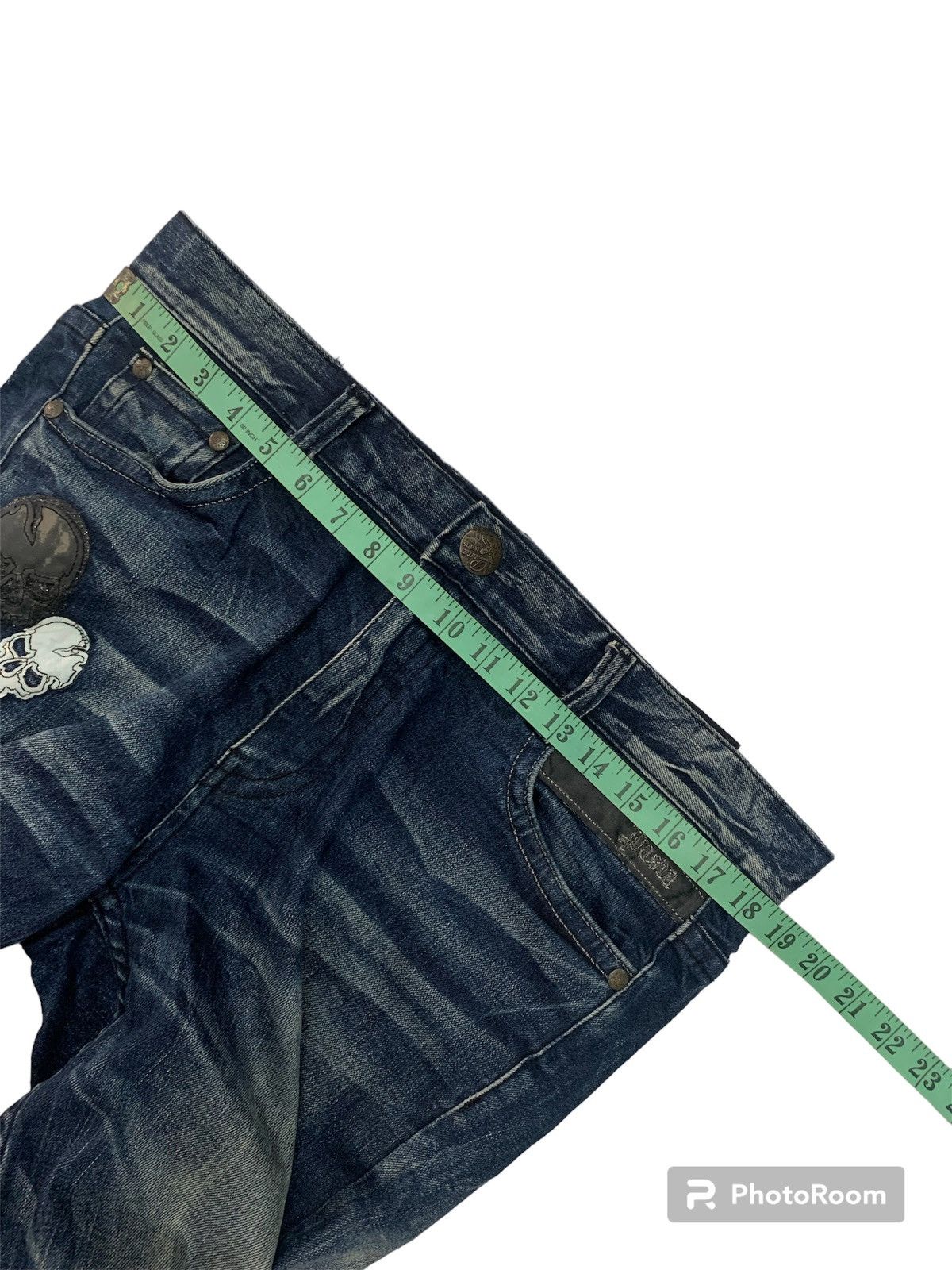 If Six Was Nine Pasta Denim jean skull skeleton design spandex pant Size US 37 - 5 Thumbnail