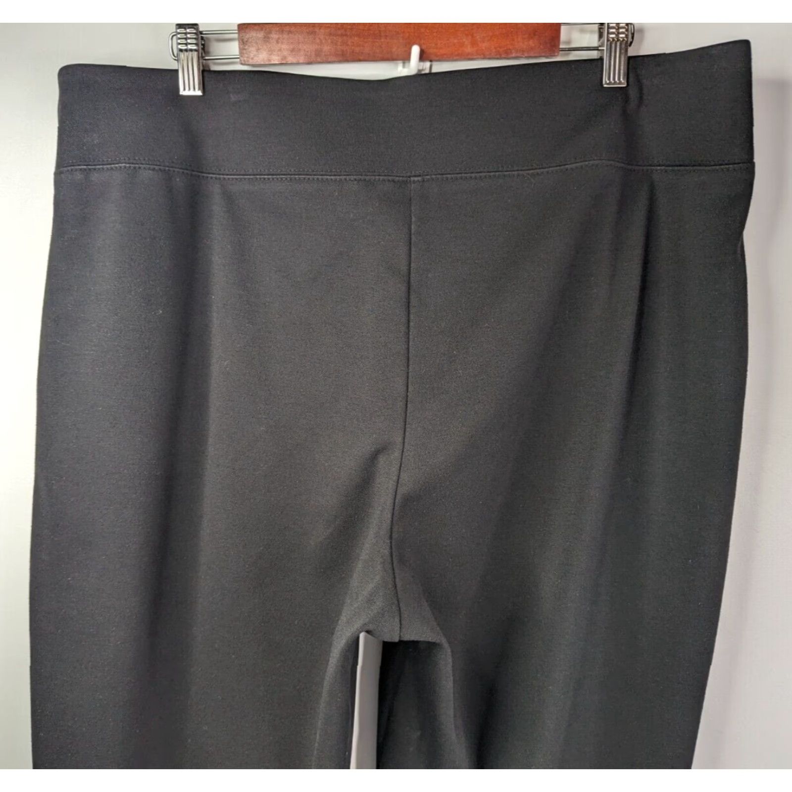 Vintage Susan Graver Pants Women's XL Lounge Pull On Black Solid Stretch Casual Straight Vintage? No. Size 40" / US 18 - 5 Thumbnail