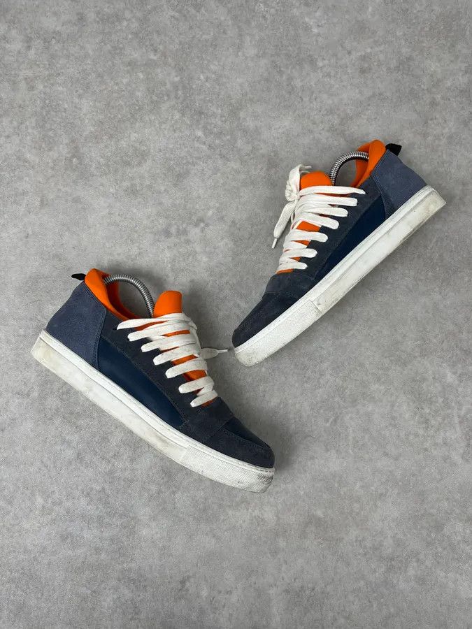 Kris Van Assche Kris Van Assche Megalaced Navy Blue Leather Sneakers Size US 8 / EU 41 - 3 Thumbnail