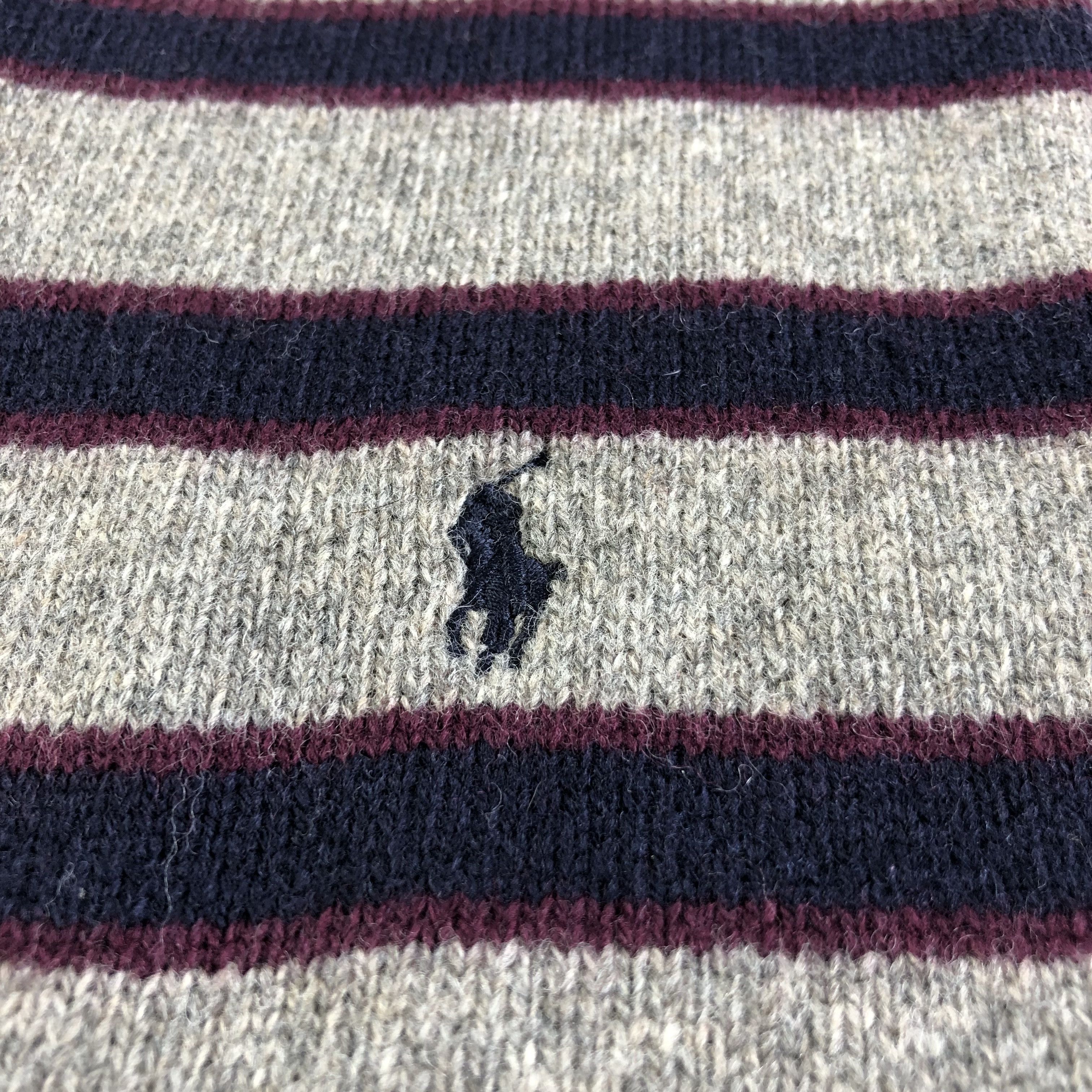 Polo Ralph Lauren Polo Ralph Lauren Striped Wool Scarf Muffler V1822 Size ONE SIZE - 4 Thumbnail