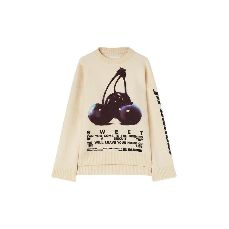 Jil Sander o1mle1025 Printed Sweater in White Size US S / EU 44-46 / 1 - 1 Preview