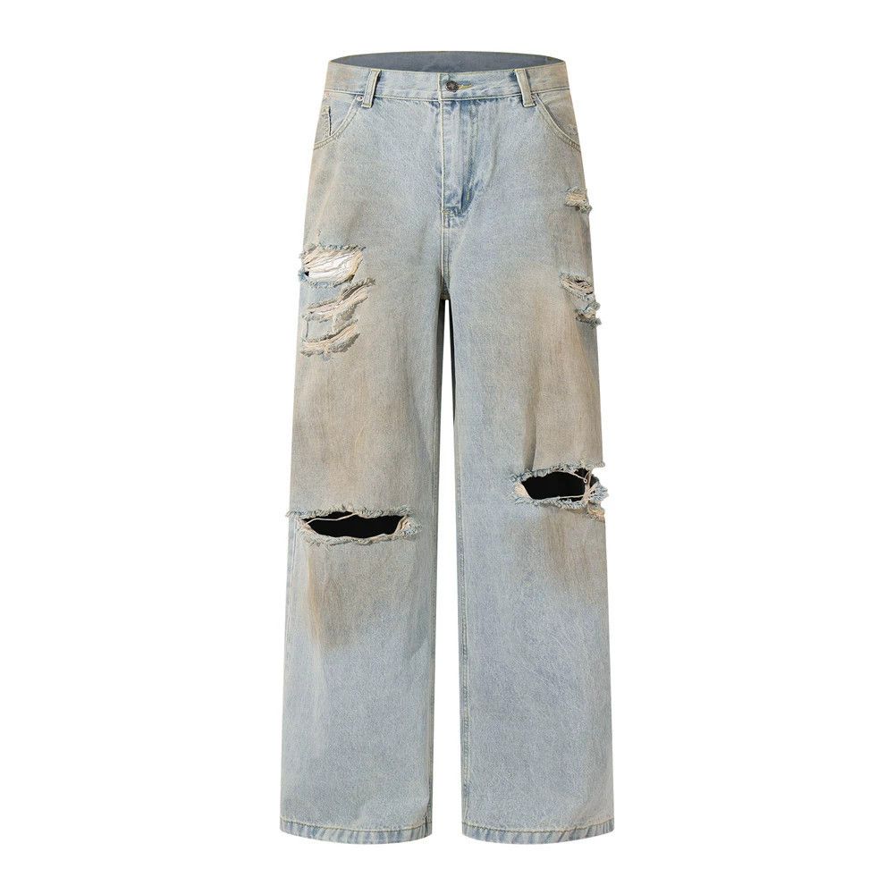 Vintage Men's dirty distressed casual washed ripped jeans Size US 32 / EU 48 - 1 Thumbnail