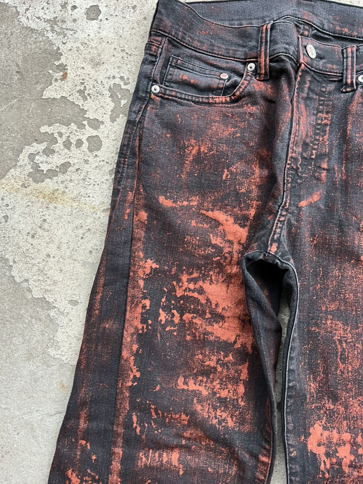 20471120 × If Six Was Nine × Japanese Brand Dirty Painted Distressed Thrashed Faded Baggy Jeans Y2K Size US 28 / EU 44 - 5 Thumbnail