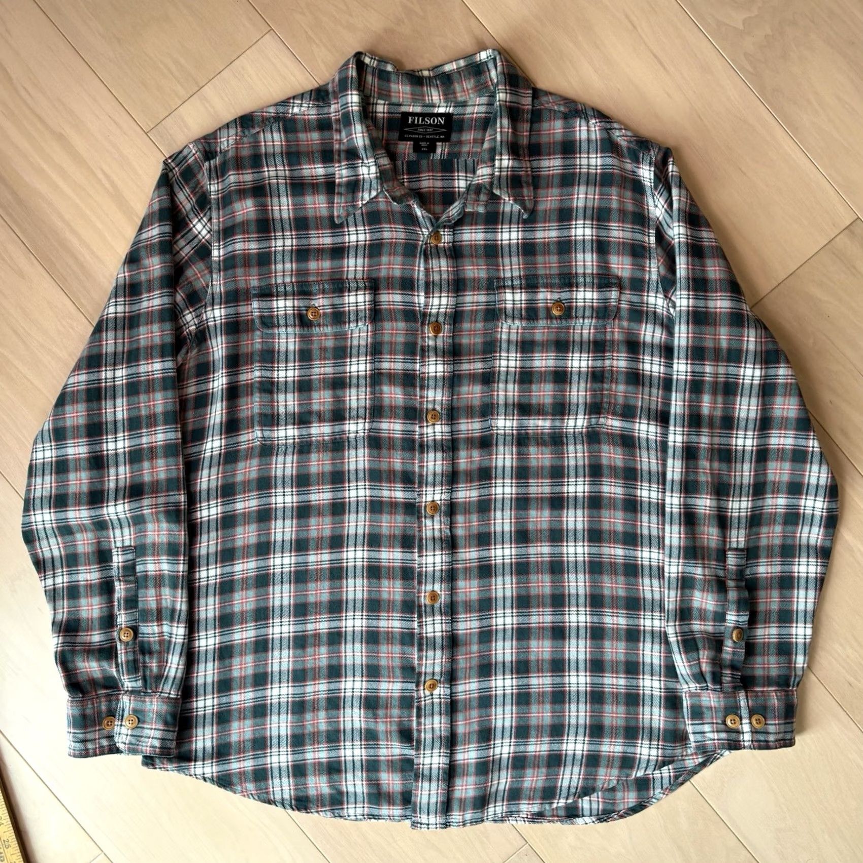 Filson Filson Scout Shirt 2XL Green Multicolor Cotton Flannel Workwear Mens Size US XXL / EU 58 / 5 - 3 Thumbnail