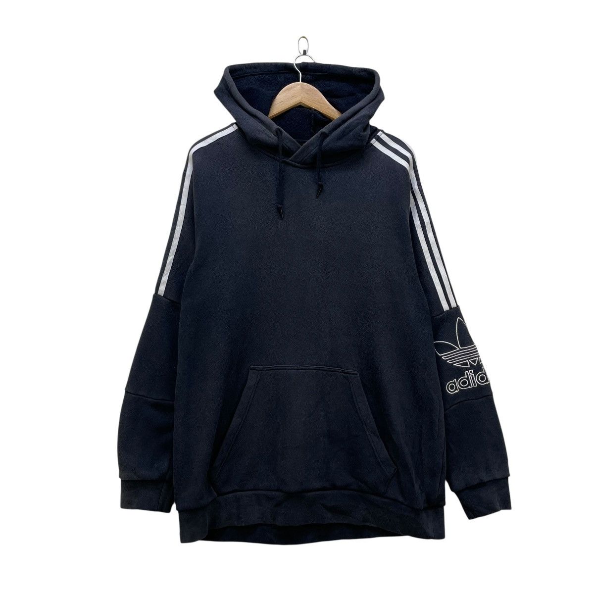 Adidas 💥Vintage Adidas Big Logo Pullover Hooded Size US M / EU 48-50 / 2 - 2 Thumbnail