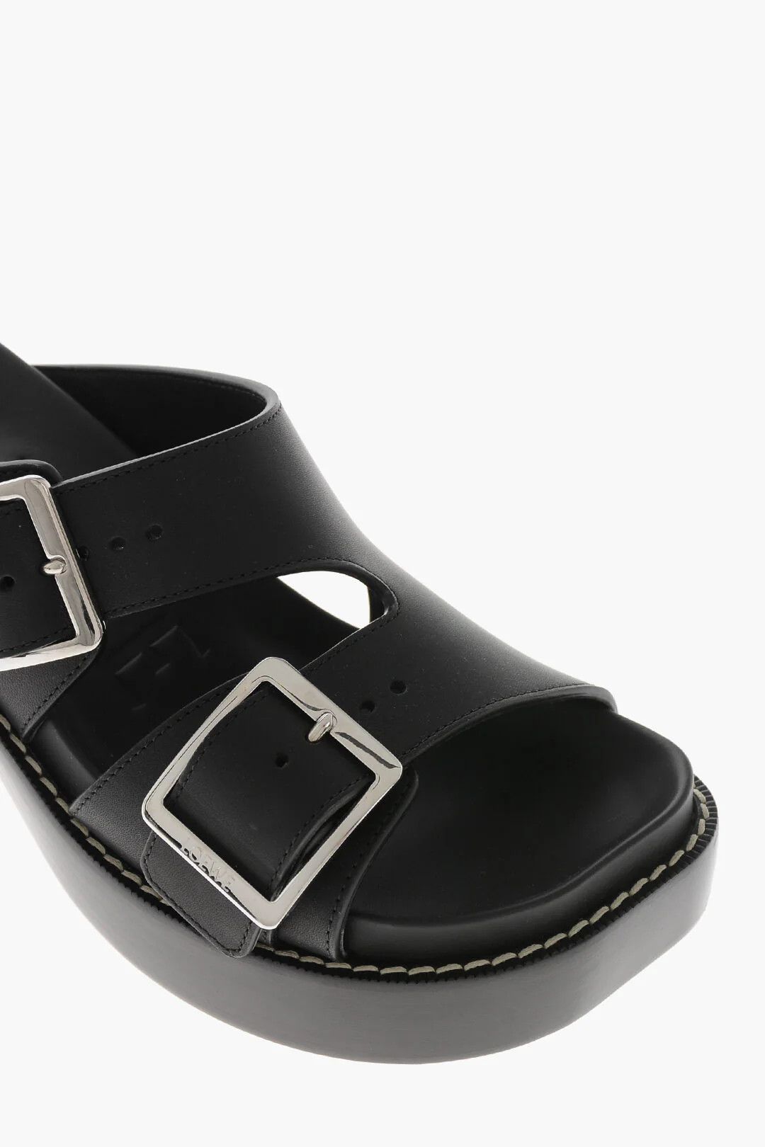 Loewe og1mm0426 Leather Open-Toe Mules in Black Size US 8 / IT 38 - 4 Thumbnail