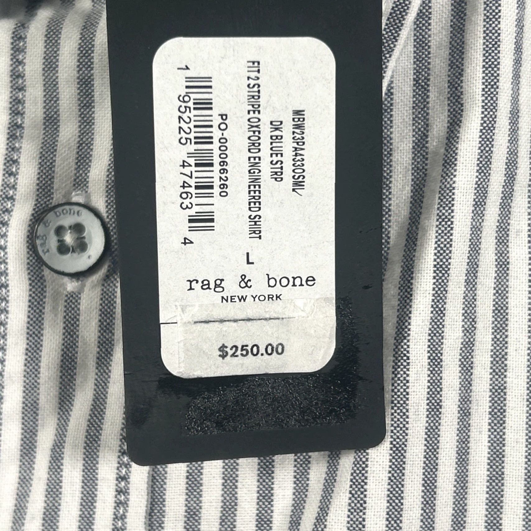 Rag & Bone Rag & Bone Shirt Button-Up Mens L Stripe Oxford Engineered Long Sleeve Casual Formal Travel Multicolor Cotton Blend Size US L / EU 52-54 / 3 - 3 Thumbnail