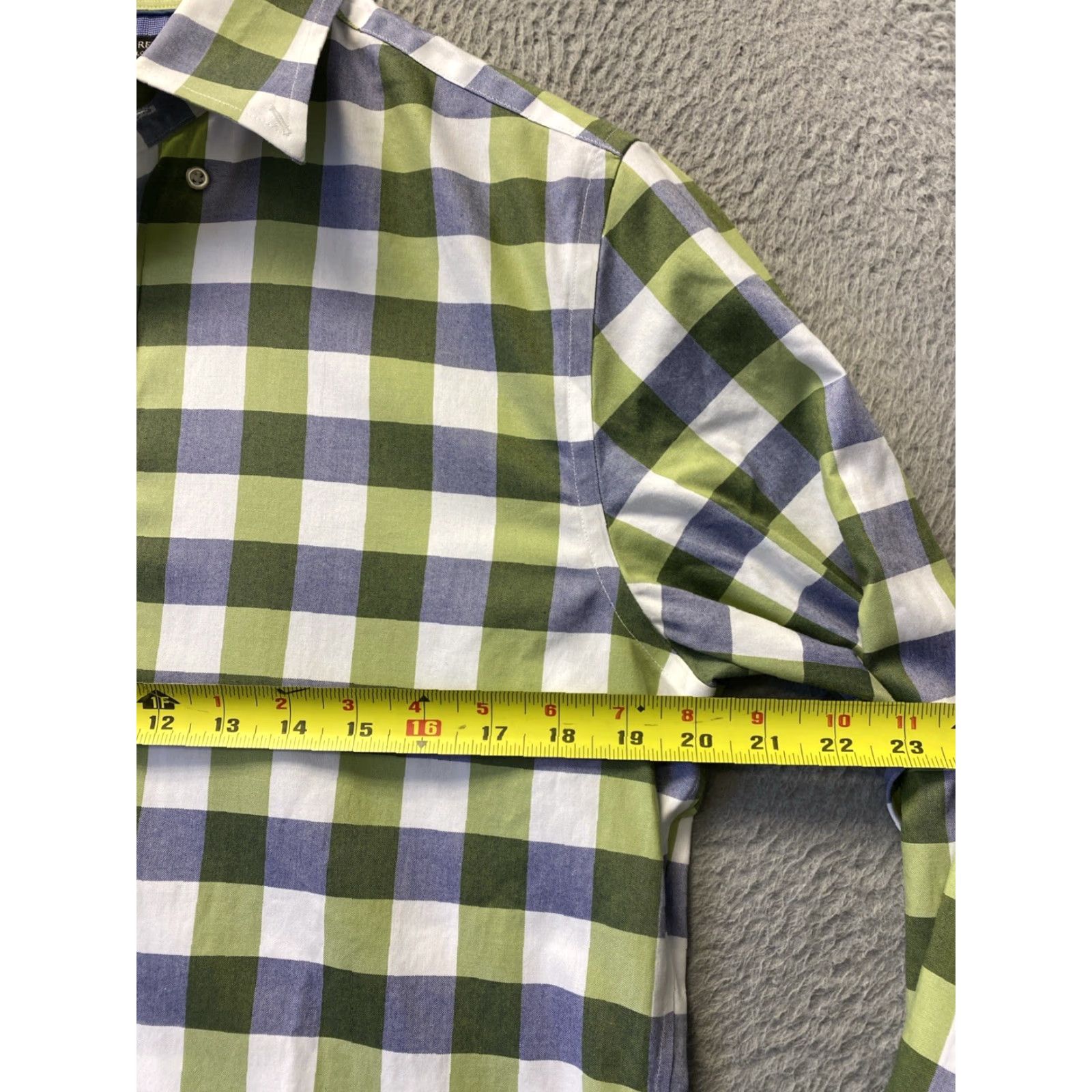 Banana Republic Banana Republic Button Shirt Men’s M Slim Green Blue Gray Check Plaid /167-27 Size US M / EU 48-50 / 2 - 5 Thumbnail