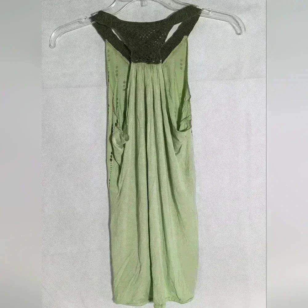 Other Yak N Yeti Crochet collar tank top Green sz S Size S / US 4 / IT 40 - 3 Thumbnail