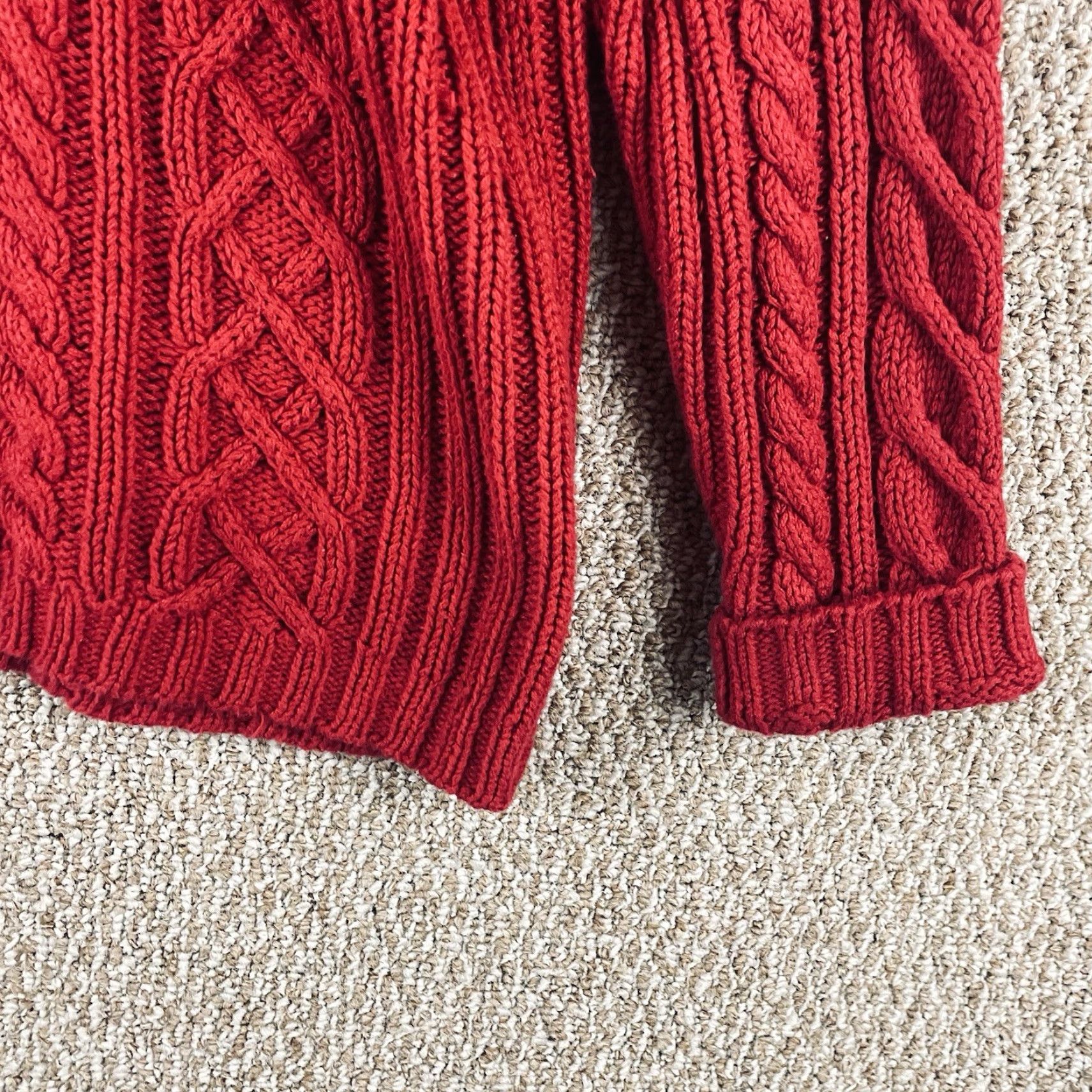 Eddie Bauer VINTAGE Eddie Bauer Sweater Men’s L Red Fisherman Cable Knit Chunky Knit R3 Shirt Pullover 90s Mens Size US L / EU 52-54 / 3 - 6 Thumbnail