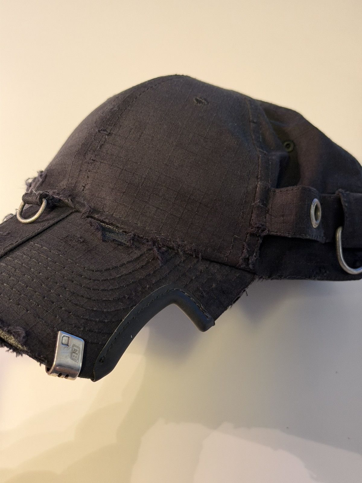 Balenciaga BALENCIAGA DEMNA SPRING 26 DISTRESSED RIPSTOP PIERCING CAP Size ONE SIZE - 3 Thumbnail