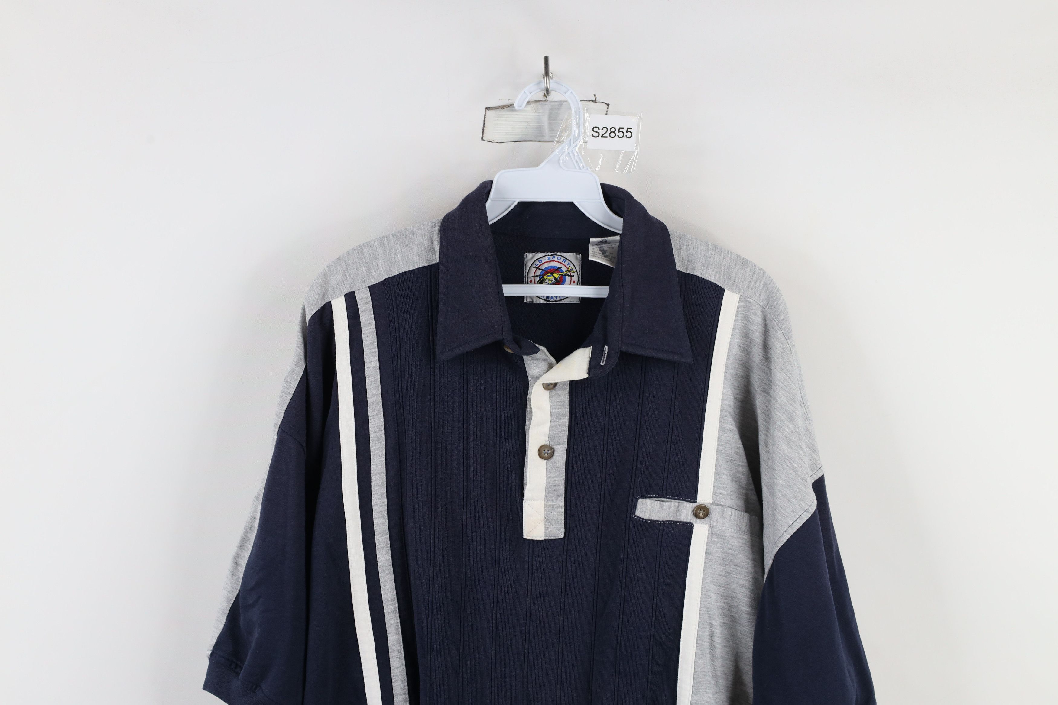 Vintage Vintage 90s Streetwear Block Striped Pullover Polo Shirt Size US XL / EU 56 / 4 - 2 Thumbnail