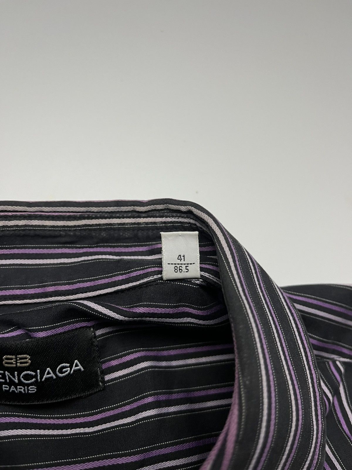 Balenciaga Vintage Balenciaga Long Sleeve Striped Shirt Size US L / EU 52-54 / 3 - 13 Thumbnail