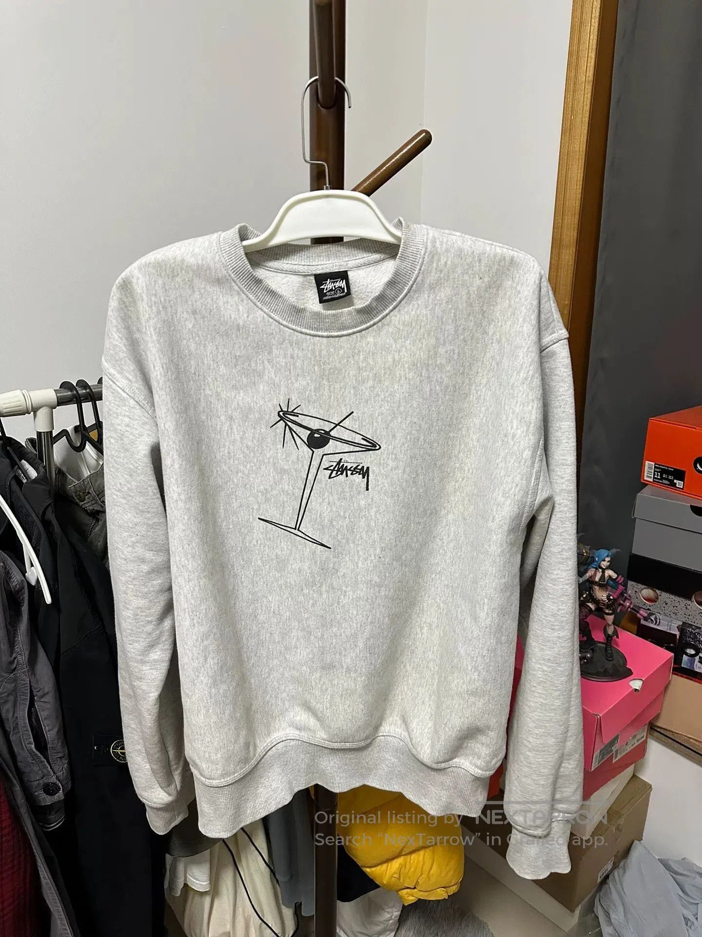 Stussy Stussy Martini Glass Logo Crewneck Sweatshirt. Size US L / EU 52-54 / 3 - 1 Thumbnail