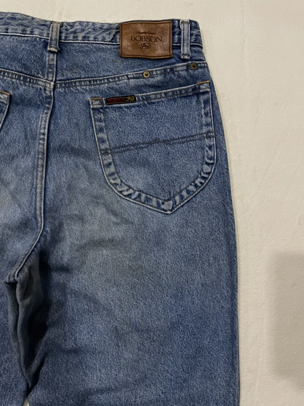 Japanese Brand Vintage Bobson Pro Baggy Mudwash Faded Denim Jeans Size US 32 / EU 48 - 13 Thumbnail