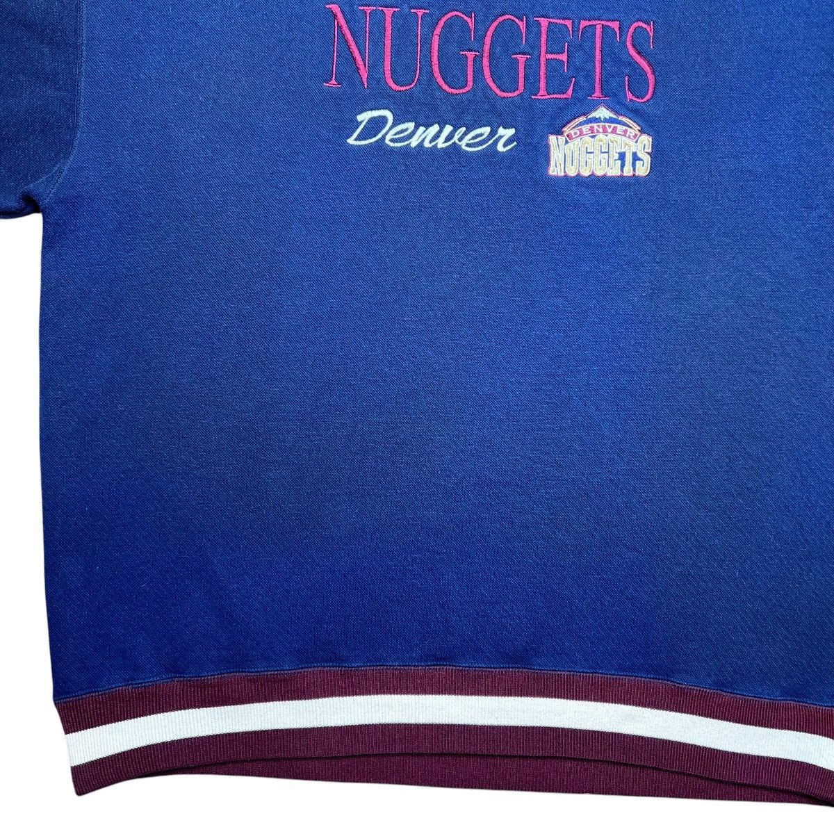 NBA × Vintage 1990s NBA Denver Nuggets Embroidered Spell Out Sweatshirt Size US L / EU 52-54 / 3 - 7 Thumbnail