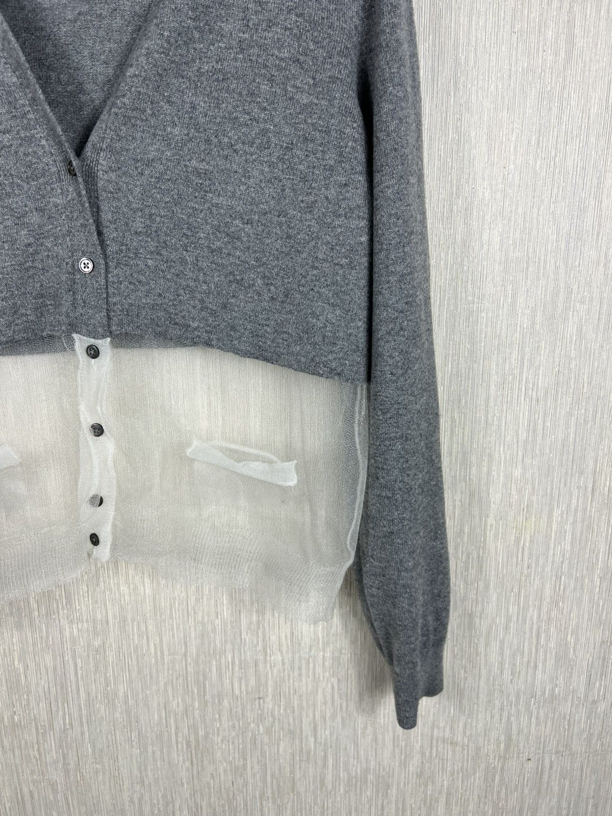 Marc Jacobs Marc Jacobs wool cashmere knit transparent cardigan sweater Size L / US 10 / IT 46 - 5 Thumbnail