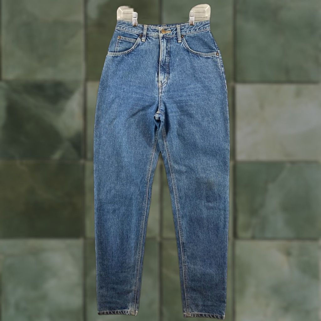Edwin VINTAGE Edwin Jeans 31x34 Hi Rise Mom Tapered Slim Denim Blue 80s Womens Size 24" / US 00 / IT 34 - 1 Thumbnail